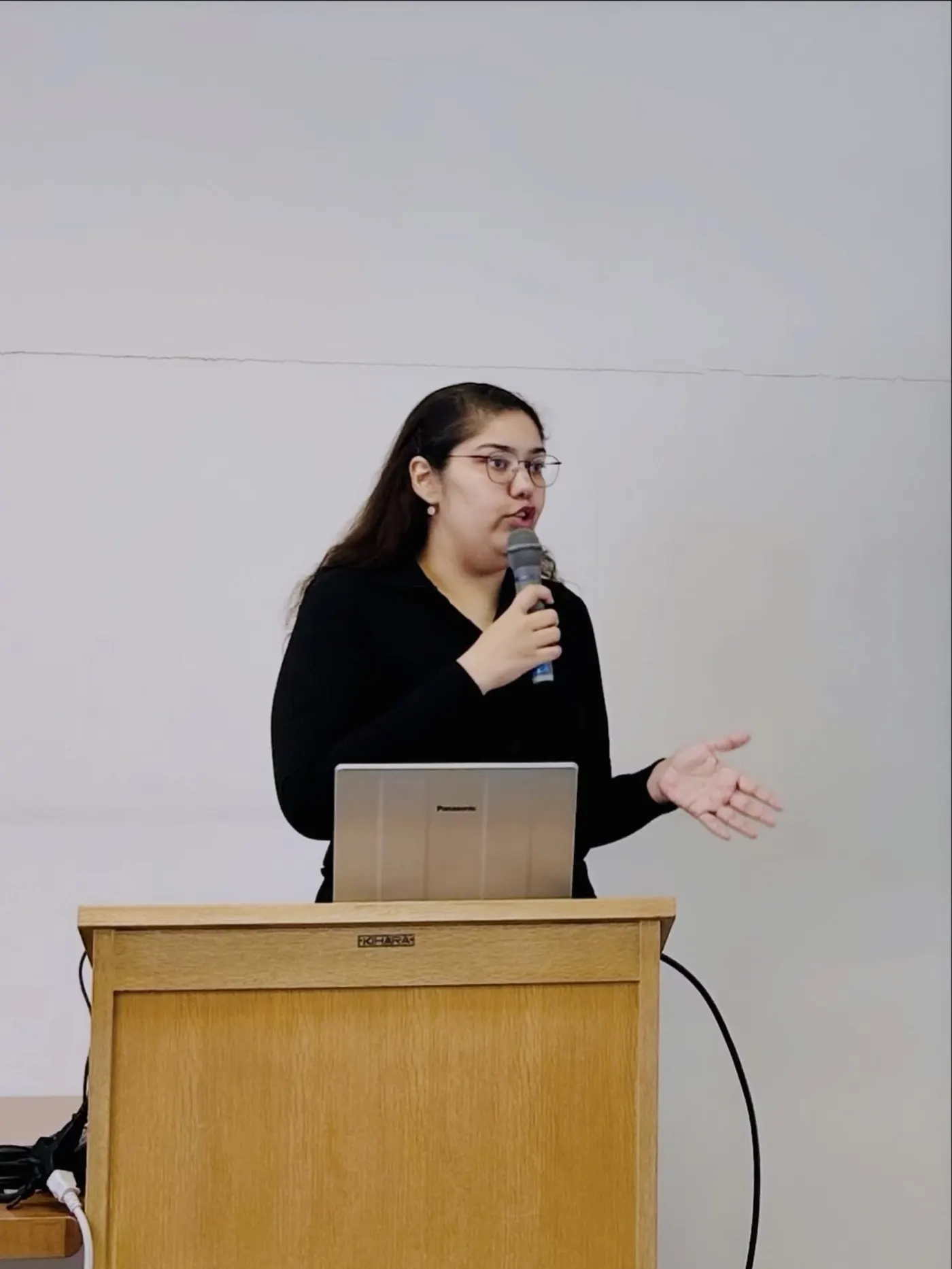 Vrinda Malik speaking at a session